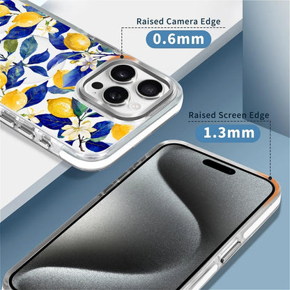 Magnetic for iPhone 15 Pro Case, Compatible with MagSafe, Wireless Slim Clear Aesthetic Shockproof Protective Cover for Women Girl - Watercolor Lemon