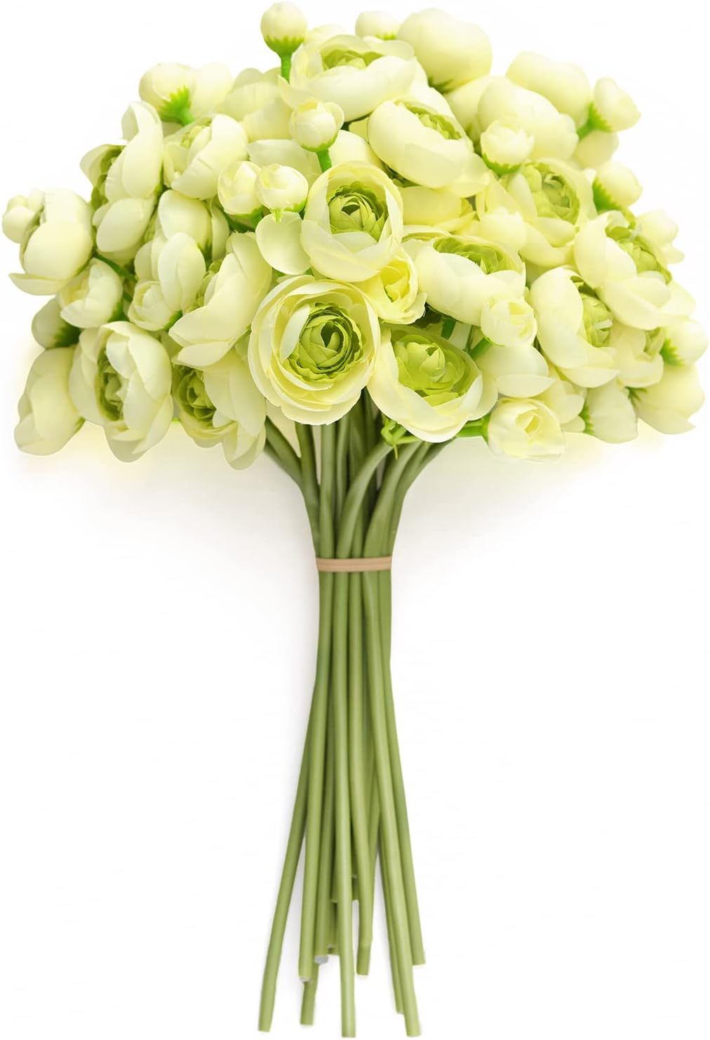 Fake Flowers Artificial Flower Faux Silk Ranunculus Yellow | Silk Flower, Realistic Artificial Flowers, Flowers for Vase, Real Touch Flowers, Table Centerpieces, Faux Floral Stems, 18pcs