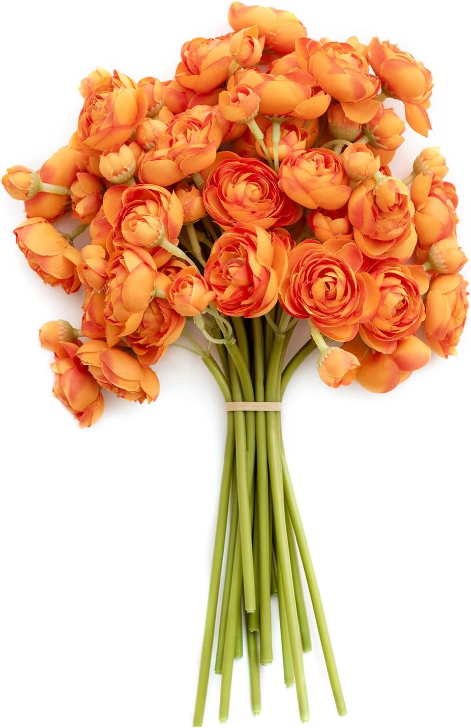 Fake Flowers Artificial Flower Faux Silk Ranunculus Yellow | Silk Flower, Realistic Artificial Flowers, Flowers for Vase, Real Touch Flowers, Table Centerpieces, Faux Floral Stems, 18pcs