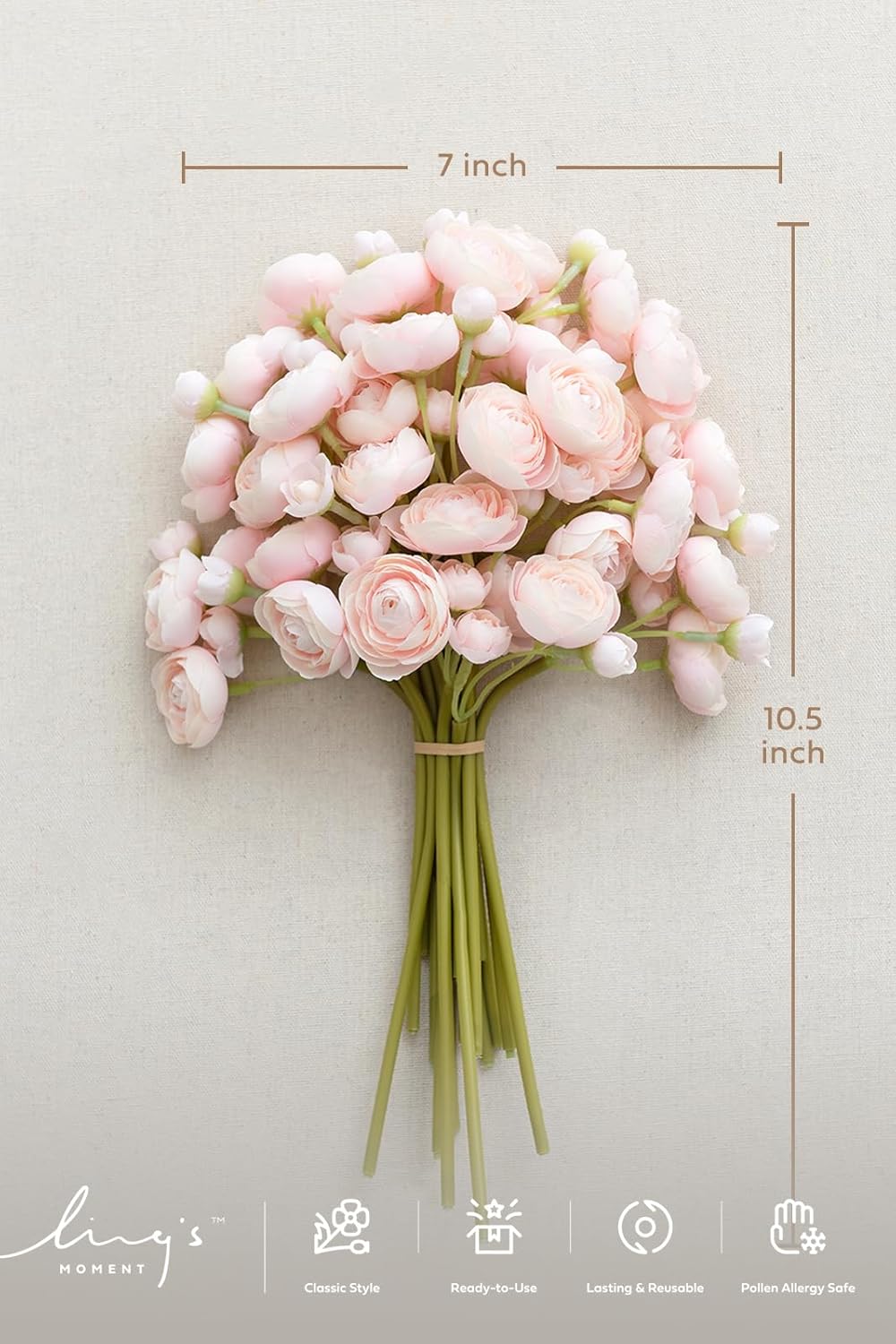 Fake Flowers Artificial Flower Faux Silk Ranunculus Yellow | Silk Flower, Realistic Artificial Flowers, Flowers for Vase, Real Touch Flowers, Table Centerpieces, Faux Floral Stems, 18pcs