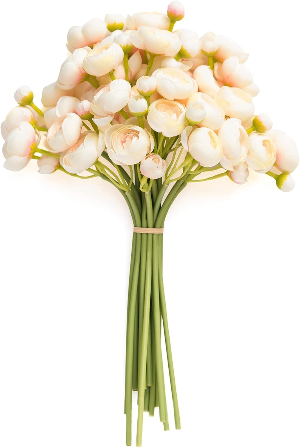 Fake Flowers Artificial Flower Faux Silk Ranunculus Yellow | Silk Flower, Realistic Artificial Flowers, Flowers for Vase, Real Touch Flowers, Table Centerpieces, Faux Floral Stems, 18pcs