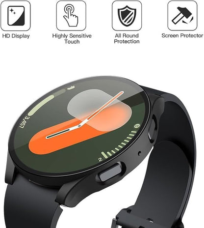 Screen Protector Case Compatible for Samsung Galaxy Watch 7 40mm 44mm Soft TPU Bumper Cover Case Replacement for Galaxy Watch 7 Smart Watch (8Colors, 44MM)