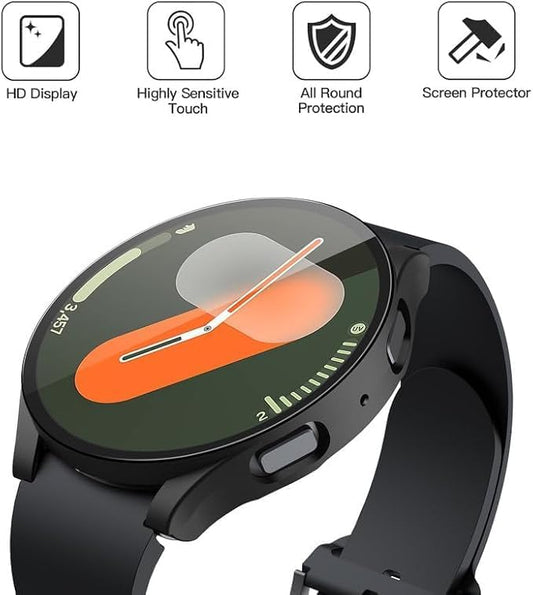 Screen Protector Case Compatible for Samsung Galaxy Watch 7 40mm 44mm Soft TPU Bumper Cover Case Replacement for Galaxy Watch 7 Smart Watch (8Colors, 44MM)