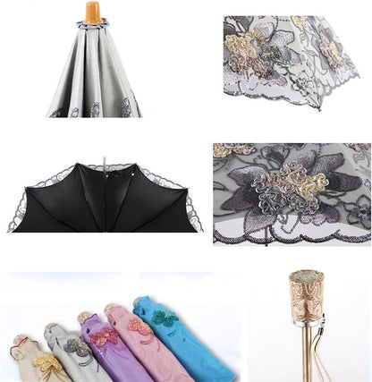 Flower Lace Parasols for Wedding Party Lace Bridal Umbrella
