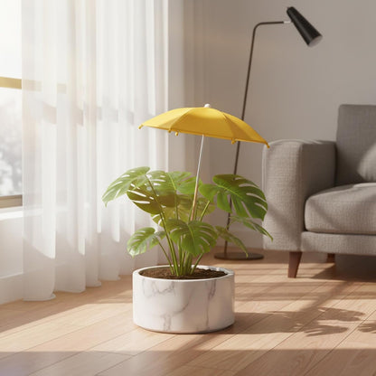 Plant Umbrella, Plants Shade Cover, Simple Installation, Cloth Parasol for Outdoor Plants Vegetables Flower Pot, Yellow