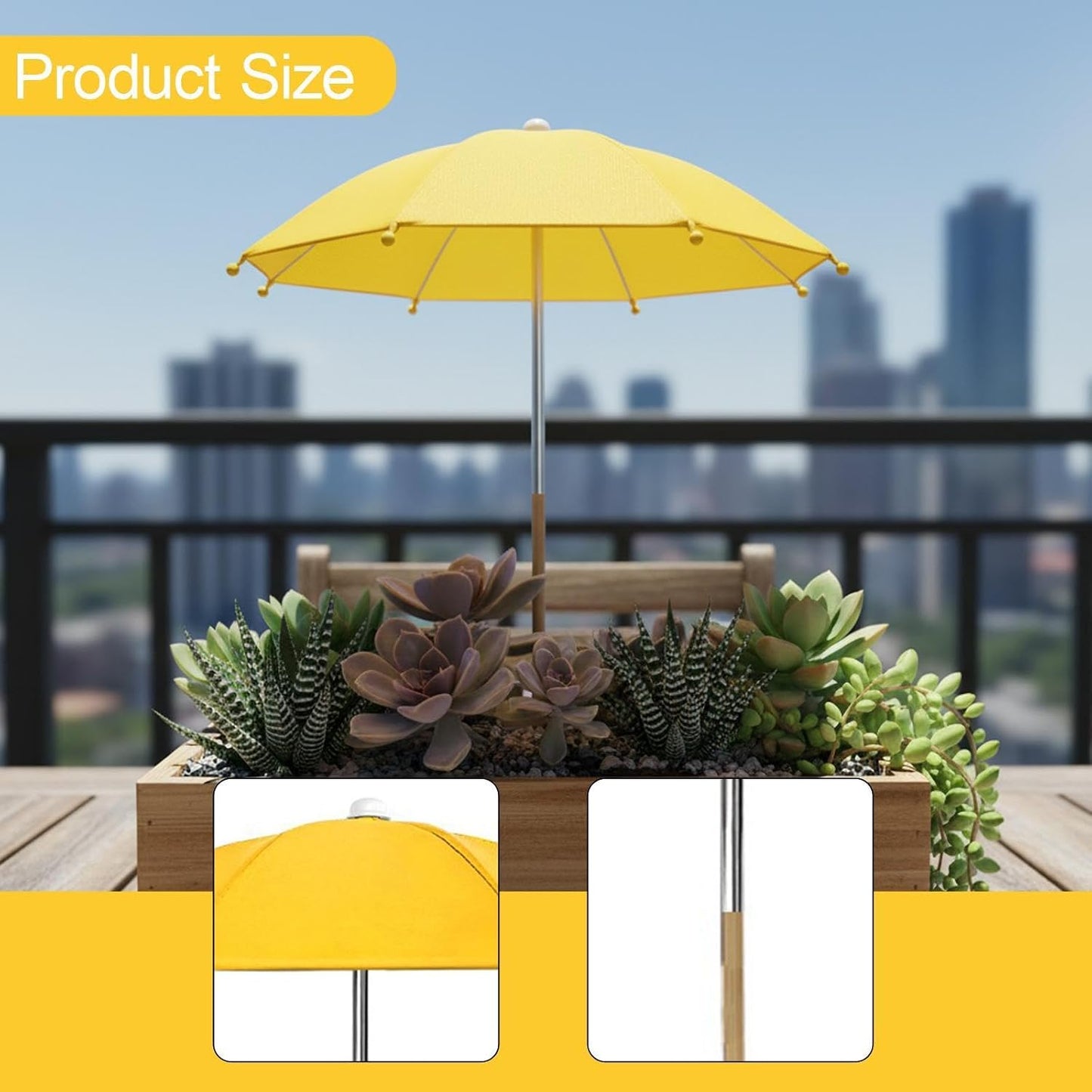 Plant Umbrella, Plants Shade Cover, Simple Installation, Cloth Parasol for Outdoor Plants Vegetables Flower Pot, Yellow