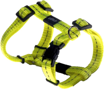 Reflective Adjustable H Harness for Small Dogs; matching collar and leash available, Yellow