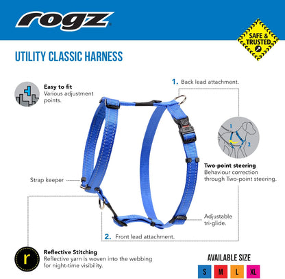 Reflective Adjustable H Harness for Small Dogs; matching collar and leash available, Yellow
