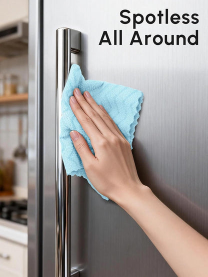 Microfiber Cleaning Cloths Roll 75 Pack 12x12 Inch Lint Free | Tear away design, lint free, washable, scratch free, ultra absorbent, for dish rags and household cleaning, Yellow color