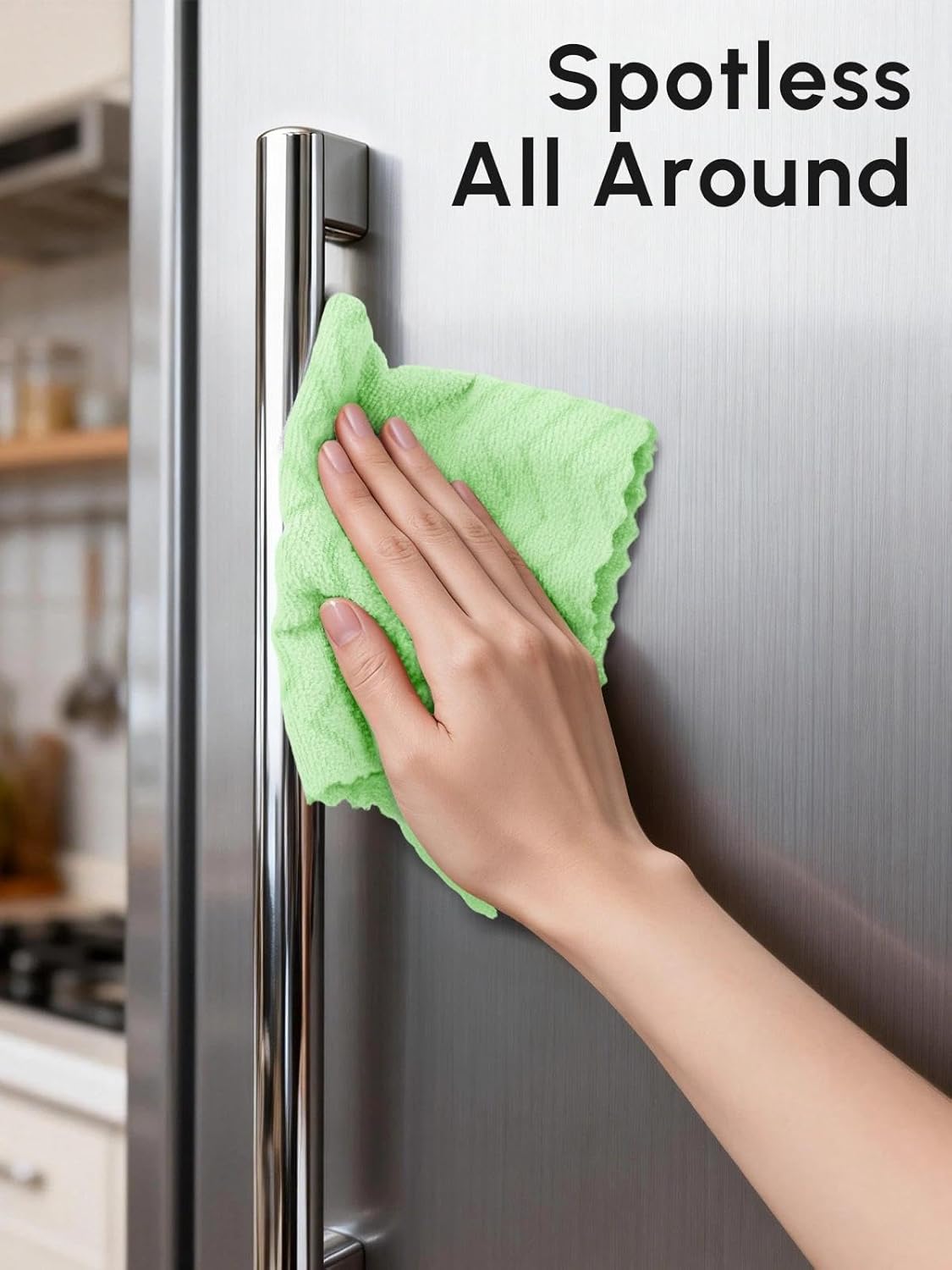 Microfiber Cleaning Cloths Roll 75 Pack 12x12 Inch Lint Free | Tear away design, lint free, washable, scratch free, ultra absorbent, for dish rags and household cleaning, Yellow color