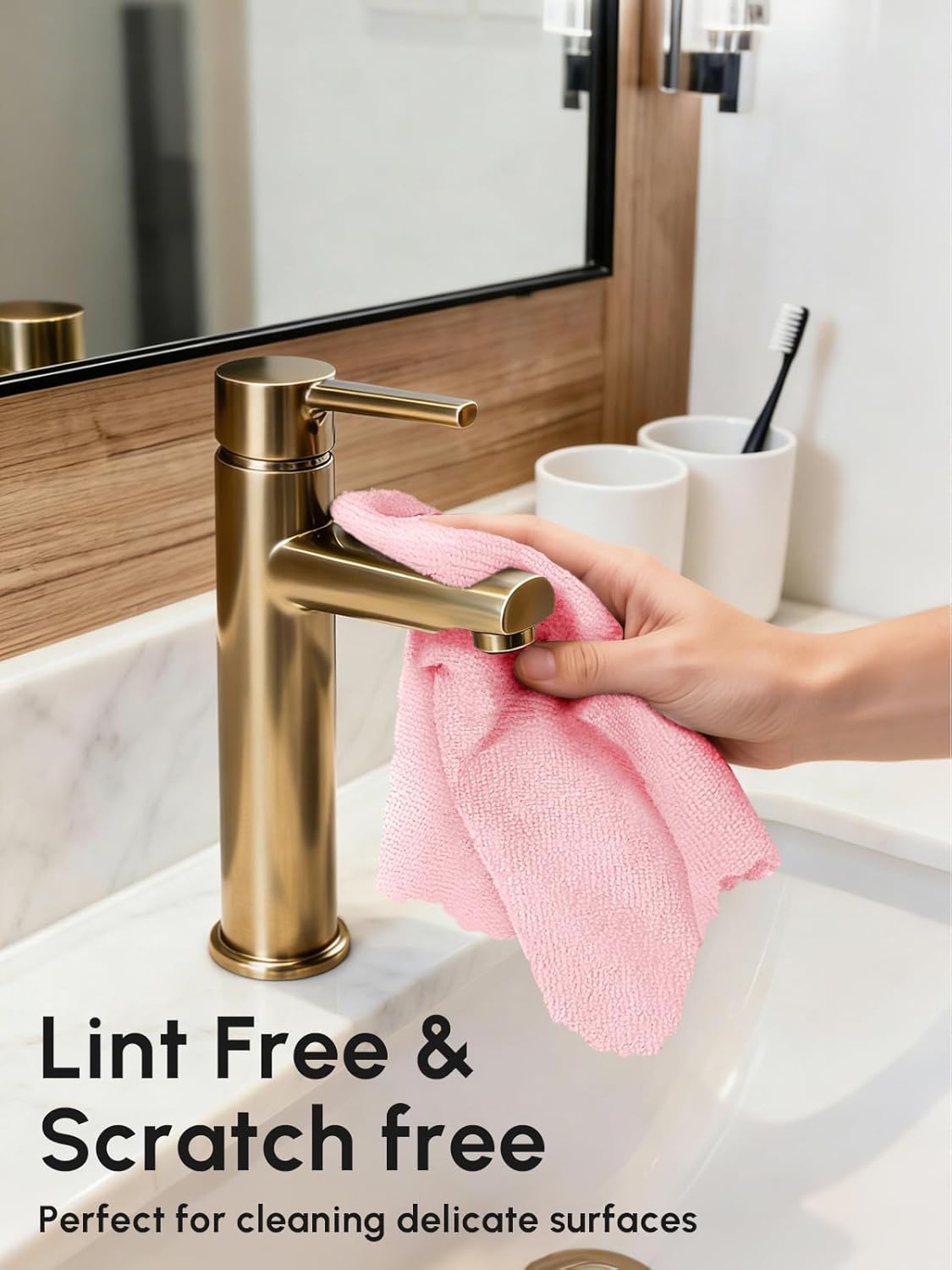 Microfiber Cleaning Cloths Roll 75 Pack 12x12 Inch Lint Free | Tear away design, lint free, washable, scratch free, ultra absorbent, for dish rags and household cleaning, Yellow color
