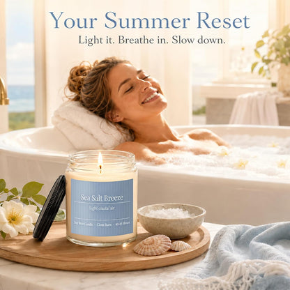Scented Candles Gift Set,6 Pack Spring Summer Soy Wax Aromatherapy Candles,Lemon Verbena,Coconut Lime,Sea Salt Breeze, Citrus Basil, Eucalyptus Mint & Cherry Blossom