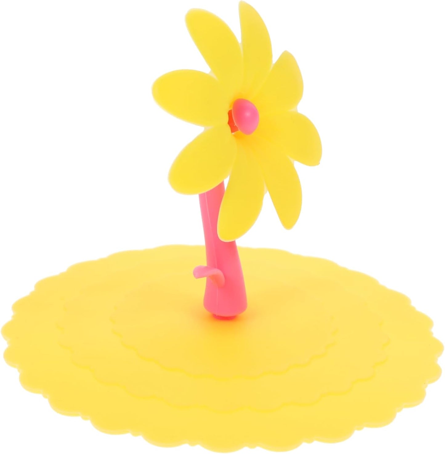 1pc Light Yellow Chrysanthemum Silicone Cup Lid Cover Leak Design Creative Flower Shape for Drinks for Family Friends