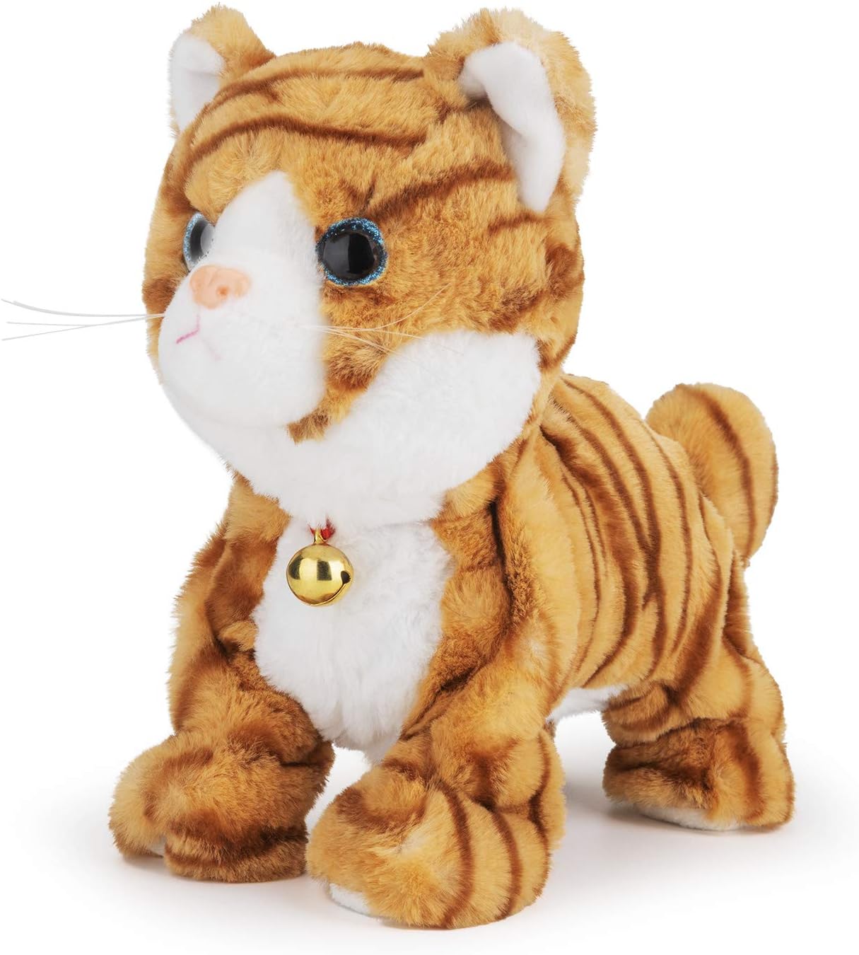 Upgraded Talking Robot Cat Interactive Plush Electronic Toy Yellow | Upgraded talking electronic pet with sound control response. Soft fluffy plush kitten designed for endless interactive play.