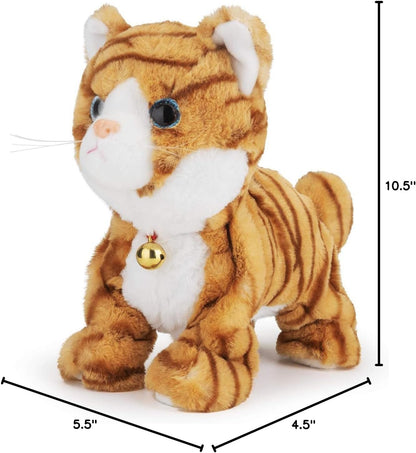 Upgraded Talking Robot Cat Interactive Plush Electronic Toy Yellow | Upgraded talking electronic pet with sound control response. Soft fluffy plush kitten designed for endless interactive play.