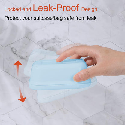Leakproof Soap Dish with Lid & Draining Layer, Shatterproof Travel Bar Soap Holder Case Container, Portable Travel Size Toiletries Essentials for Camping, Gym, Bathroom, Yellow