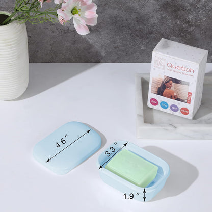 Leakproof Soap Dish with Lid & Draining Layer, Shatterproof Travel Bar Soap Holder Case Container, Portable Travel Size Toiletries Essentials for Camping, Gym, Bathroom, Yellow