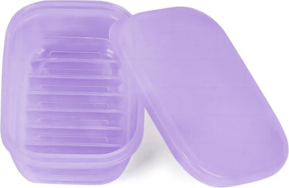 Leakproof Soap Dish with Lid & Draining Layer, Shatterproof Travel Bar Soap Holder Case Container, Portable Travel Size Toiletries Essentials for Camping, Gym, Bathroom, Yellow