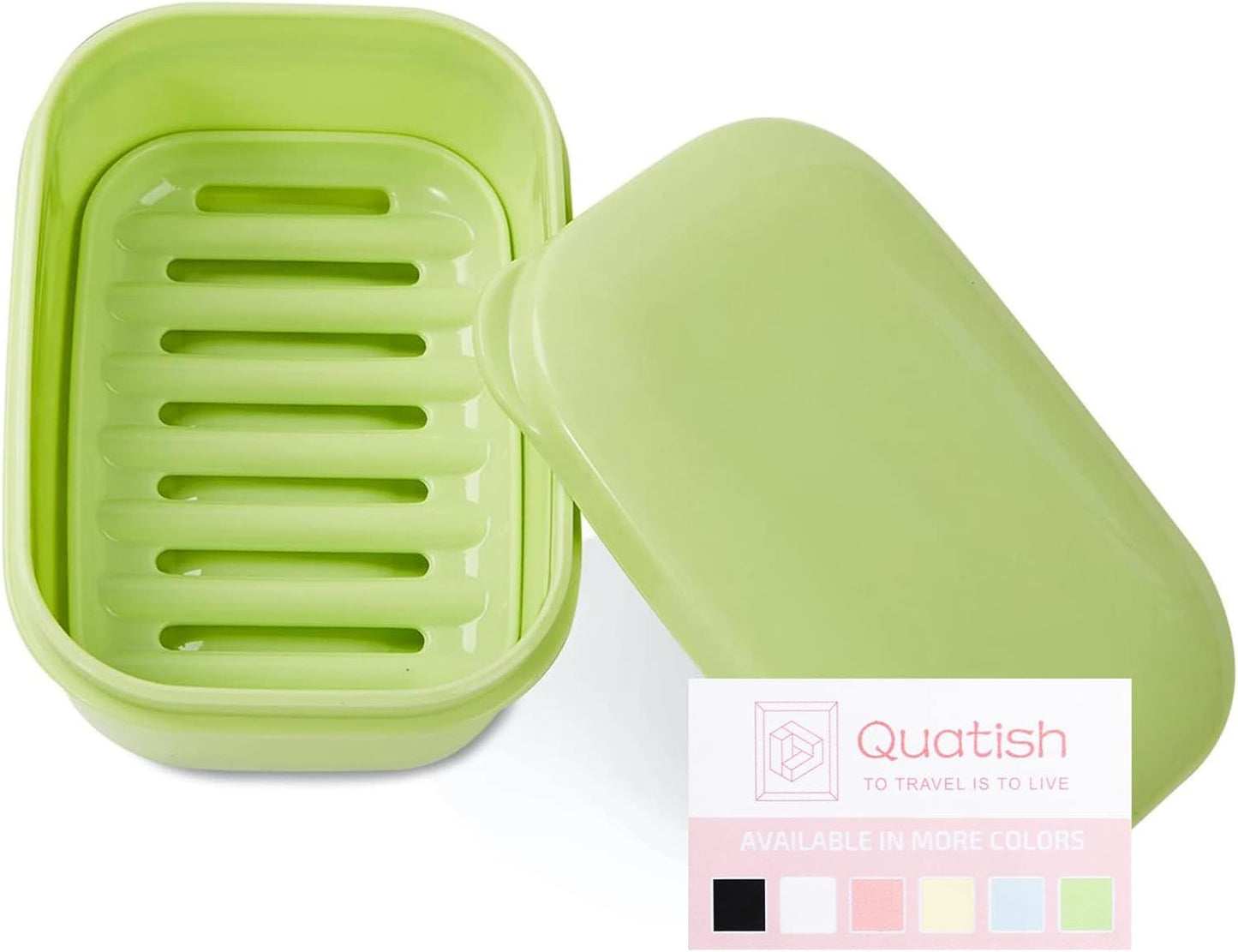 Leakproof Soap Dish with Lid & Draining Layer, Shatterproof Travel Bar Soap Holder Case Container, Portable Travel Size Toiletries Essentials for Camping, Gym, Bathroom, Yellow