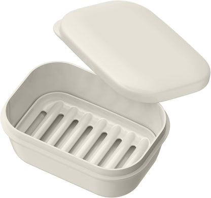Leakproof Soap Dish with Lid & Draining Layer, Shatterproof Travel Bar Soap Holder Case Container, Portable Travel Size Toiletries Essentials for Camping, Gym, Bathroom, Yellow