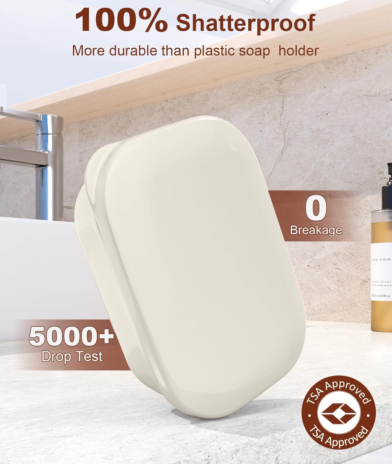 Leakproof Soap Dish with Lid & Draining Layer, Shatterproof Travel Bar Soap Holder Case Container, Portable Travel Size Toiletries Essentials for Camping, Gym, Bathroom, Yellow