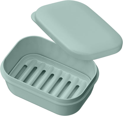Leakproof Soap Dish with Lid & Draining Layer, Shatterproof Travel Bar Soap Holder Case Container, Portable Travel Size Toiletries Essentials for Camping, Gym, Bathroom, Yellow