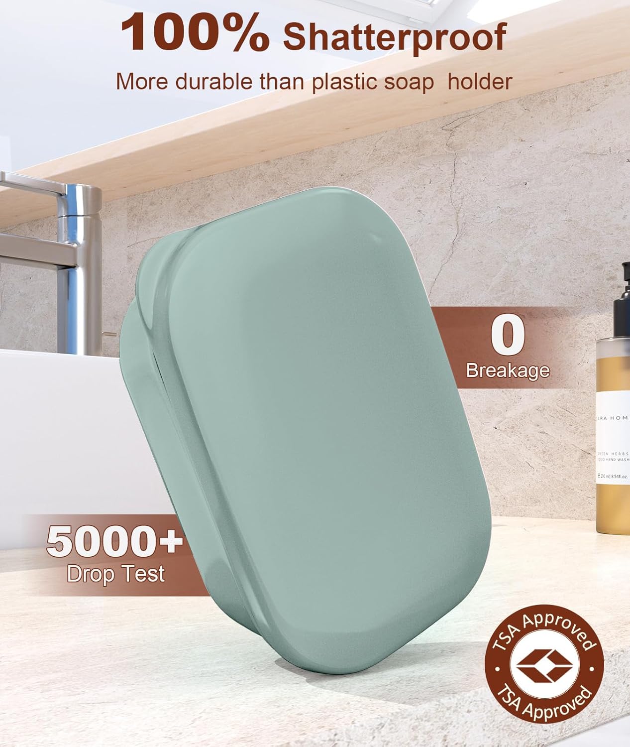 Leakproof Soap Dish with Lid & Draining Layer, Shatterproof Travel Bar Soap Holder Case Container, Portable Travel Size Toiletries Essentials for Camping, Gym, Bathroom, Yellow