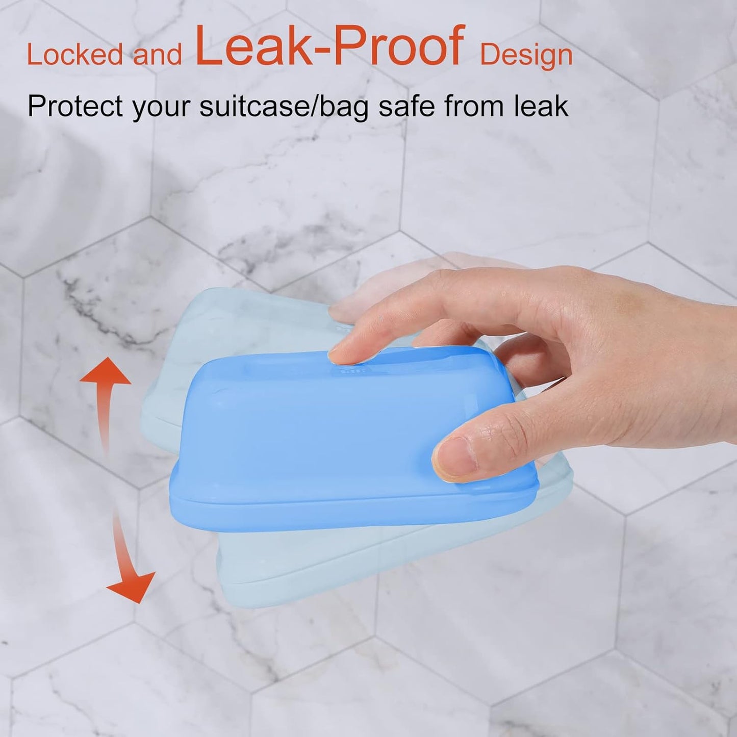 Leakproof Soap Dish with Lid & Draining Layer, Shatterproof Travel Bar Soap Holder Case Container, Portable Travel Size Toiletries Essentials for Camping, Gym, Bathroom, Yellow