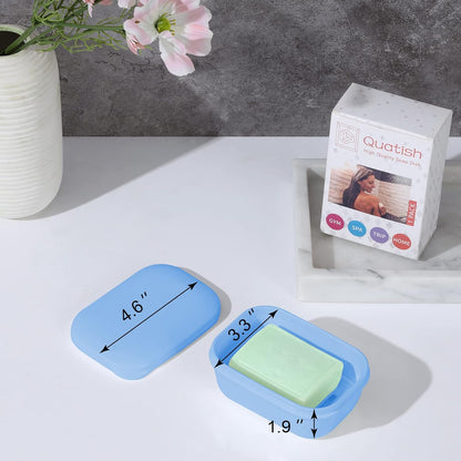 Leakproof Soap Dish with Lid & Draining Layer, Shatterproof Travel Bar Soap Holder Case Container, Portable Travel Size Toiletries Essentials for Camping, Gym, Bathroom, Yellow