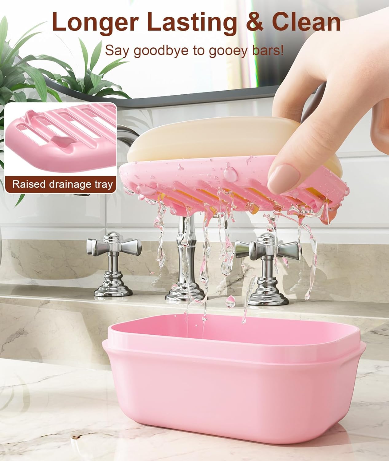 Leakproof Soap Dish with Lid & Draining Layer, Shatterproof Travel Bar Soap Holder Case Container, Portable Travel Size Toiletries Essentials for Camping, Gym, Bathroom, Yellow