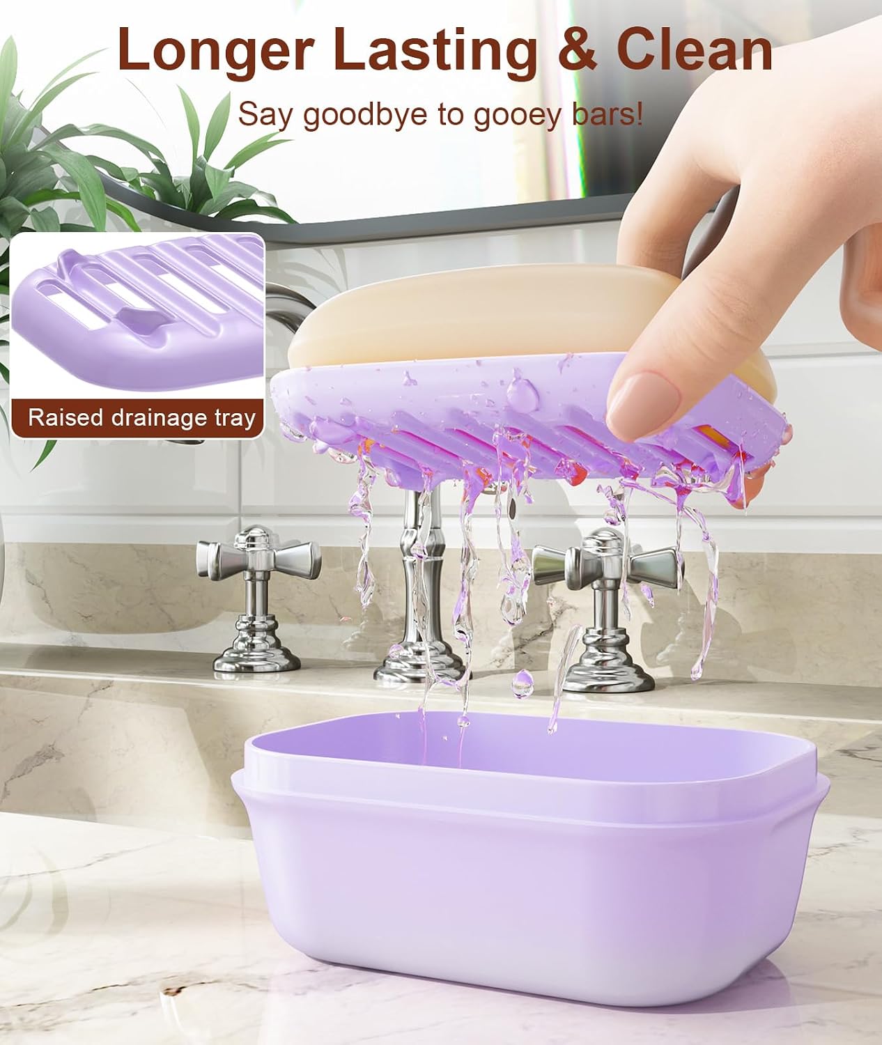 Leakproof Soap Dish with Lid & Draining Layer, Shatterproof Travel Bar Soap Holder Case Container, Portable Travel Size Toiletries Essentials for Camping, Gym, Bathroom, Yellow