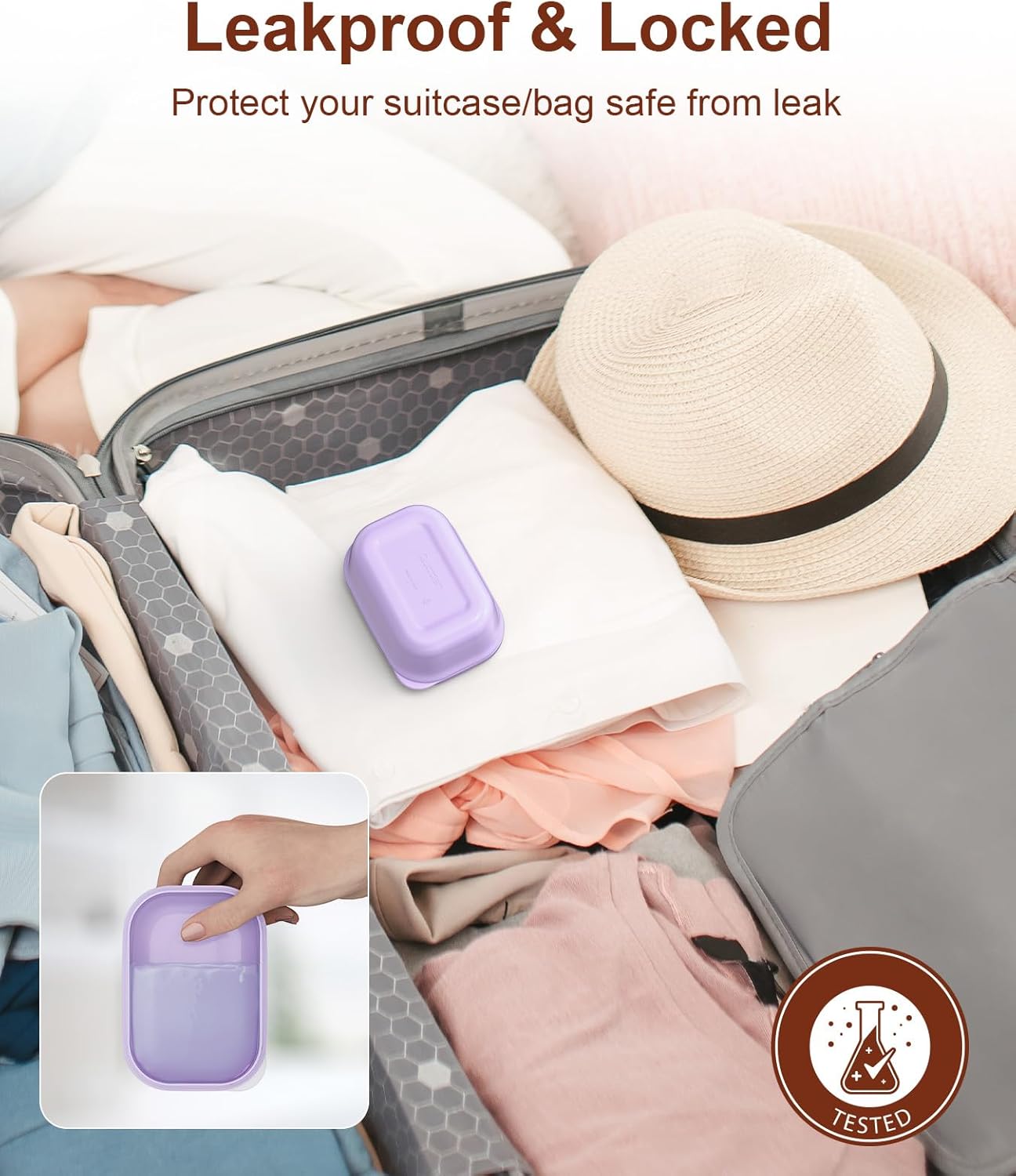 Leakproof Soap Dish with Lid & Draining Layer, Shatterproof Travel Bar Soap Holder Case Container, Portable Travel Size Toiletries Essentials for Camping, Gym, Bathroom, Yellow