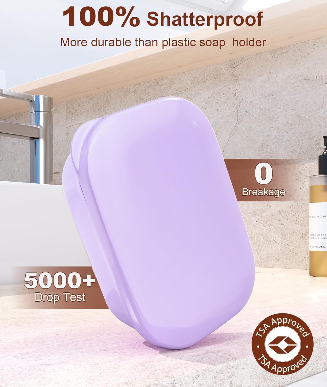 Leakproof Soap Dish with Lid & Draining Layer, Shatterproof Travel Bar Soap Holder Case Container, Portable Travel Size Toiletries Essentials for Camping, Gym, Bathroom, Yellow