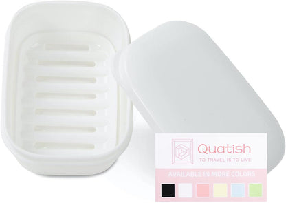 Leakproof Soap Dish with Lid & Draining Layer, Shatterproof Travel Bar Soap Holder Case Container, Portable Travel Size Toiletries Essentials for Camping, Gym, Bathroom, Yellow