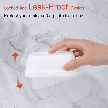 Leakproof Soap Dish with Lid & Draining Layer, Shatterproof Travel Bar Soap Holder Case Container, Portable Travel Size Toiletries Essentials for Camping, Gym, Bathroom, Yellow