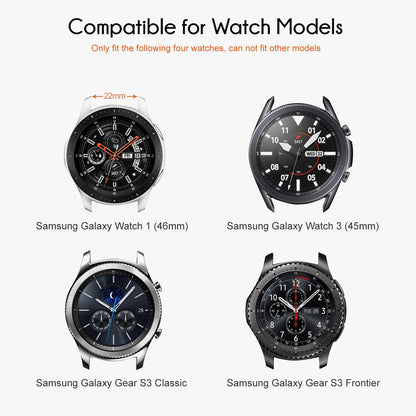 for Samsung Galaxy Watch 46mm Bands, Galaxy Watch 3 45mm, Gear S3 Classic, Gear S3 Frontier, 22mm Silicone Band for Women Men 2 Pack