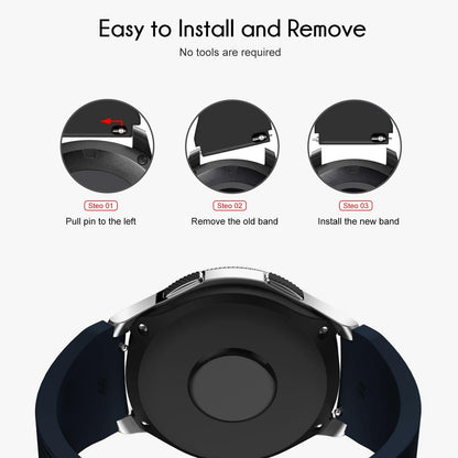 for Samsung Galaxy Watch 46mm Bands, Galaxy Watch 3 45mm, Gear S3 Classic, Gear S3 Frontier, 22mm Silicone Band for Women Men 2 Pack
