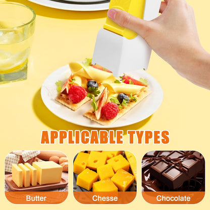 One-Click Butter Cutter, One-Click Butter Cutter with Stainless Steel Blade, Multi-Functional Cheese Splitter Butter Slicer Dispenser, Portable Butter Cutter Slicer for Single Stick, Yellow