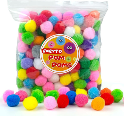 200 Pieces Pom Poms, 1 Inch Craft Pom Poms, Fuzzy Pompom Puff Balls for DIY Arts, Crafts Projects, Home Decorations (Yellow)