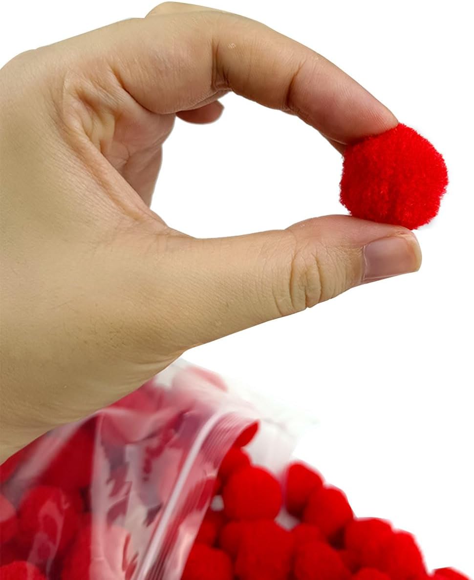 200 Pieces Pom Poms, 1 Inch Craft Pom Poms, Fuzzy Pompom Puff Balls for DIY Arts, Crafts Projects, Home Decorations (Yellow)