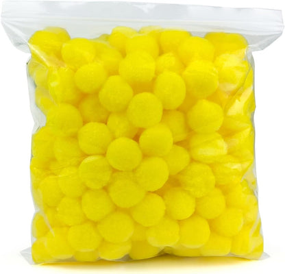 200 Pieces Pom Poms, 1 Inch Craft Pom Poms, Fuzzy Pompom Puff Balls for DIY Arts, Crafts Projects, Home Decorations (Yellow)