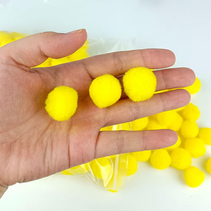 200 Pieces Pom Poms, 1 Inch Craft Pom Poms, Fuzzy Pompom Puff Balls for DIY Arts, Crafts Projects, Home Decorations (Yellow)