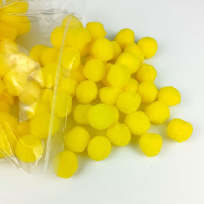 200 Pieces Pom Poms, 1 Inch Craft Pom Poms, Fuzzy Pompom Puff Balls for DIY Arts, Crafts Projects, Home Decorations (Yellow)
