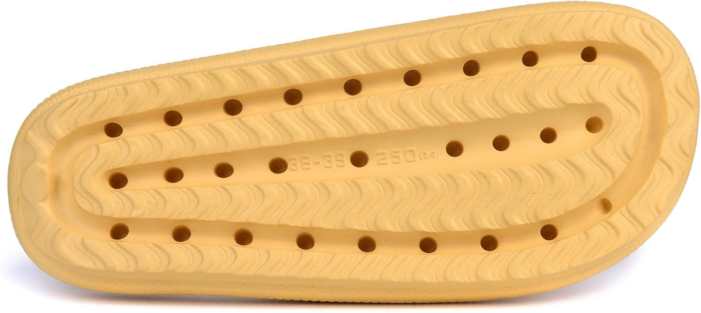 Cloud Slides for Women and Men, 1.7 Inch Thick Sole Pillow Slippers, Non-Slip EVA Quick-Dry Shower Sandals, Lightweight Cushioned House Slides for Indoor and Outdoor