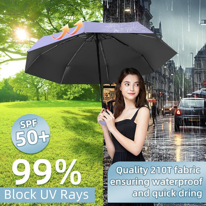 Travel Mini Compact Folding Umbrella with Case - UV Sun & Rain Protection, Lightweight Portable Pocket Umbrella for Women Men Kids, Fits Purse Backpack