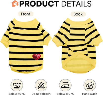 Dog Shirts for Small Dogs, Pet Striped T-Shirts, Dog Tee Shirts for Summer | Dog Shirt Vest for Small Breeds Like Chihuahuas, Yorkies, and Small French Bulldog, Year-Round Style with Tank-Style