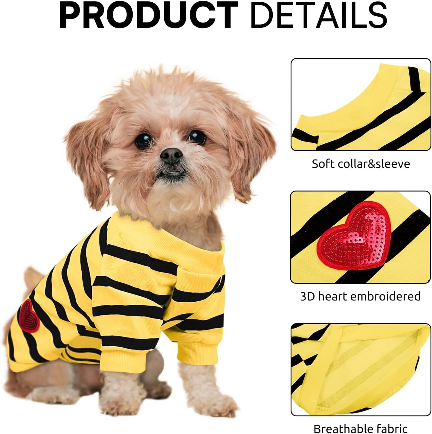 Dog Shirts for Small Dogs, Pet Striped T-Shirts, Dog Tee Shirts for Summer | Dog Shirt Vest for Small Breeds Like Chihuahuas, Yorkies, and Small French Bulldog, Year-Round Style with Tank-Style