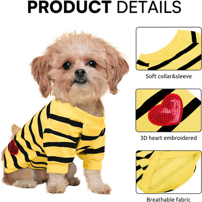 Dog Shirts for Small Dogs, Pet Striped T-Shirts, Dog Tee Shirts for Summer | Dog Shirt Vest for Small Breeds Like Chihuahuas, Yorkies, and Small French Bulldog, Year-Round Style with Tank-Style