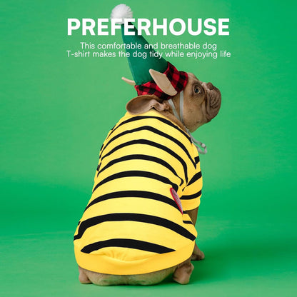 Dog Shirts for Small Dogs, Pet Striped T-Shirts, Dog Tee Shirts for Summer | Dog Shirt Vest for Small Breeds Like Chihuahuas, Yorkies, and Small French Bulldog, Year-Round Style with Tank-Style