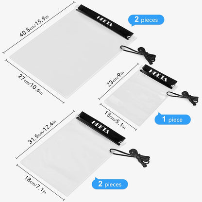 5-Pack Clear Waterproof Dry Bag Pouch Document Holder for Phone Maps | Water Tight Case for Camera Document, Screen Touchable for Boating Kayaking Paddle Board Swimming Beach Waterpark Fishing
